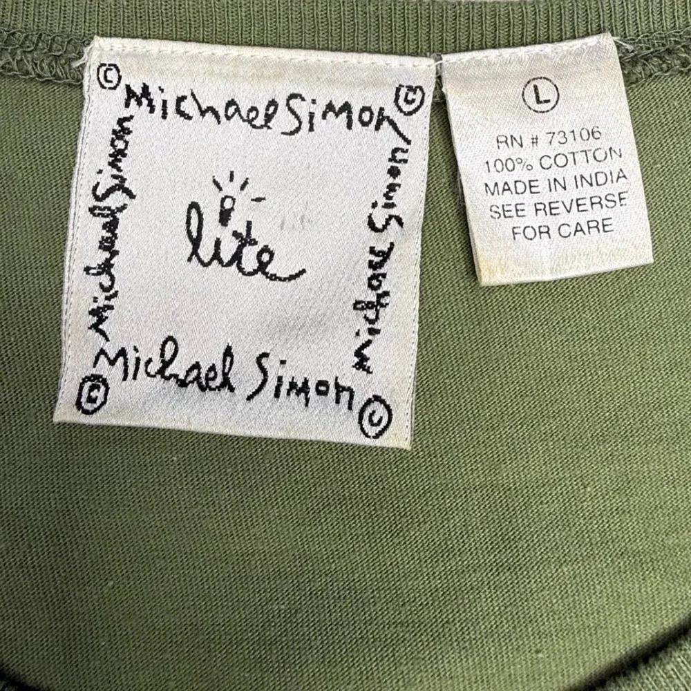 Michael Simon Lite Womens Green Embroidered Camp Cabin Maxi Dress Cardigan Set L